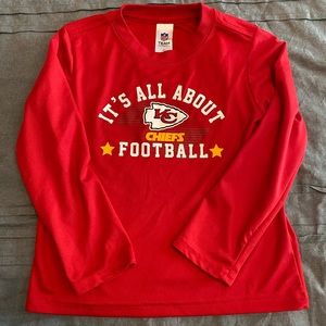Kansas City Chiefs kids long sleeve tee.